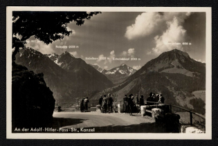 'At the Adolf Hitler Pass Str., Pulpit', Propaganda Postcard, Third Reich Nazi Germany