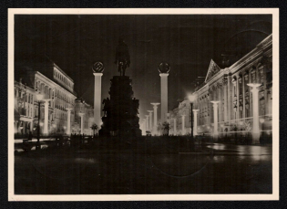1937 'Berlin. Among the Linden Trees in a Bright Glow of Lights', Propaganda Postcard, Third Reich Nazi Germany
