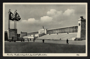 'Nuremberg. Reich Party Tag Area. Zeppelinfeld. Tribine', Propaganda Postcard, Third Reich Nazi Germany