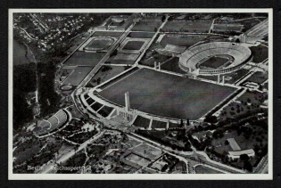 1938 'Berlin Reichssportfeld', Propaganda Postcard, Third Reich Nazi Germany