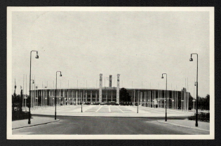 1938 'Berlin Reichsportfeld. Reich Stage. L'arène Sport Du Rich', Propaganda Postcard, Third Reich Nazi Germany