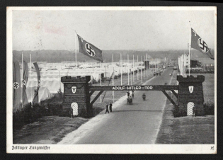 1937 'Tent Camp Langwaffer', Propaganda Postcard, Third Reich Nazi Germany