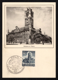 1941 'Town Hall in Thorn', Propaganda Postcard, Third Reich Nazi Germany