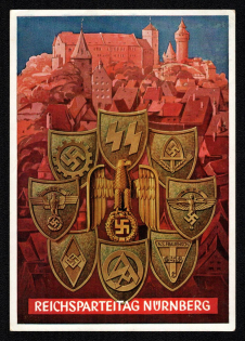 1938 'Reich Party Day Nernberg', Propaganda Postcard, Third Reich Nazi Germany