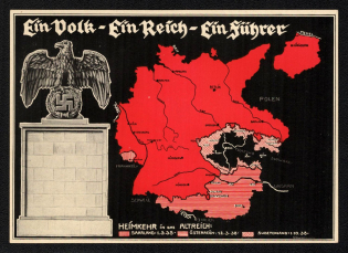 1938 'People a Reich are One Guide!', Propaganda Postcard, Third Reich Nazi Germany