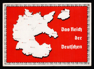 1938 'The Realm of the Germans', Propaganda Postcard, Third Reich Nazi Germany