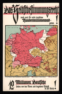 'The Right of Self-Determination Must Also be Guaranteed for our German People of one Hundred Million', Propaganda Postcard, Third Reich Nazi Germany