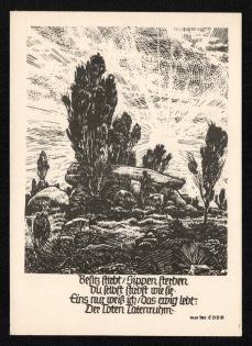 'Ownership Firbt Die Die Di Felbft Like Fig. One Thing I Only Know that Lives Forever the Dead Act', Propaganda Postcard, Third Reich Nazi Germany