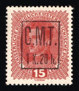 1919 1.20kr on 15h Romanian Occupation of Kolomyia CMT, Ukraine (Undescribed in Catalog)