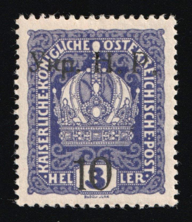 1918 10 on 3h Kolomyia, West Ukrainian People's Republic, Ukraine (Kramarenko 6, Signed, CV $90)