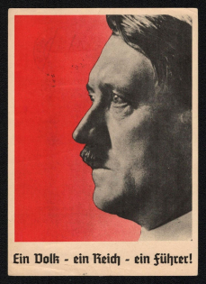 1938 'A People - a Realm - a Guide!', Propaganda Postcard, Third Reich Nazi Germany