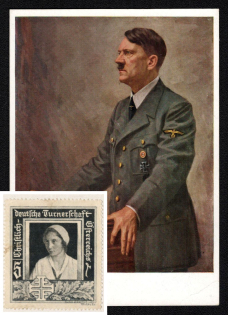 'Adolf Hitler', Propaganda Postcard, Third Reich Nazi Germany