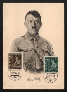 1944 'Adolf Hitler', Propaganda Postcard, Third Reich Nazi Germany