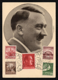 1938 'Adolf Hitler', Propaganda Postcard, Third Reich Nazi Germany