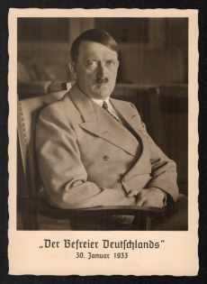 1933 'The Liberator of Germany January 30, 1933', Propaganda Postcard, Third Reich Nazi Germany