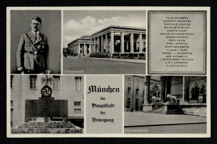 1938 'Munich the Capital of the Movement', Propaganda Postcard, Third Reich Nazi Germany