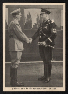 1938 'Fieline and Reich Farmer Leader Darree', Propaganda Postcard, Third Reich Nazi Germany