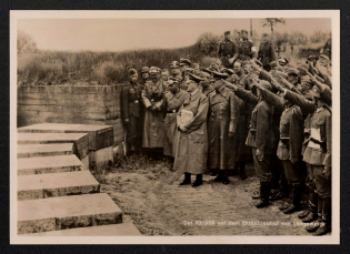 'The Fuhrer at the Langemarck Cemetery of Honour', Propaganda Postcard, Third Reich Nazi Germany