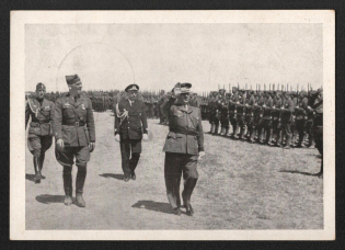 1939 'German Soldiers and the Fuhrer', Propaganda Postcard, Third Reich Nazi Germany