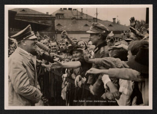'The Cheers of a Grateful People', Propaganda Postcard, Third Reich Nazi Germany