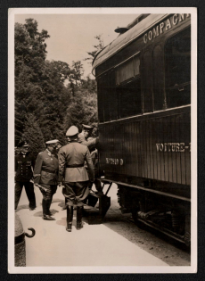 1939 'Compiegne 1940 the Fuhrer Enters the Hiftorifchen Carriage', Propaganda Postcard, Third Reich Nazi Germany