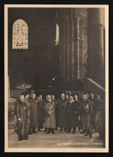 1939 'The Fuhrer in Strasbourg Cathedral', Propaganda Postcard, Third Reich Nazi Germany