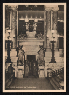 1939 'The Fuehrer Visits the Paris Opera House', Propaganda Postcard, Third Reich Nazi Germany