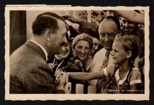 1938 'Onlookers at Obersalzberg', Propaganda Postcard, Third Reich Nazi Germany