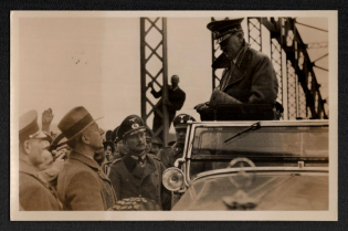 1938 'The Fuhrer Crosses the Border', Propaganda Postcard, Third Reich Nazi Germany