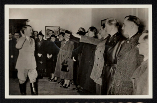 1940 'The Germans of Prague Greet Their Führer at the Imperial Castle', Propaganda Postcard, Third Reich Nazi Germany