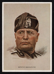 1940 'Benito Mussolini', Propaganda Postcard, Third Reich Nazi Germany