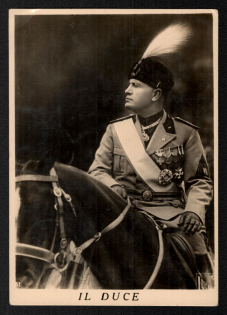 1938 'Il Duce', Propaganda Postcard, Third Reich Nazi Germany