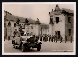 1942 'Entry of the Führers Into Warsaw', Propaganda Postcard, Third Reich Nazi Germany
