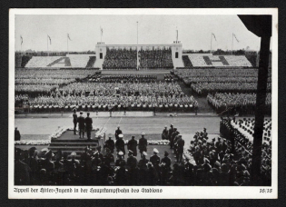 'Appeal of the Hitler Youth in the Main Fight of the Stadium', Propaganda Postcard, Third Reich Nazi Germany