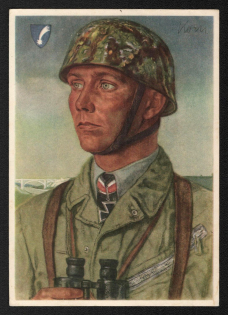 1940 'One of Our Most Deserved Paratroopers', Propaganda Postcard, Third Reich Nazi Germany