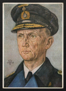 1941 'Contemporary Admiral Dönitz, Command of the Submarine Forces', Propaganda Postcard, Third Reich Nazi Germany
