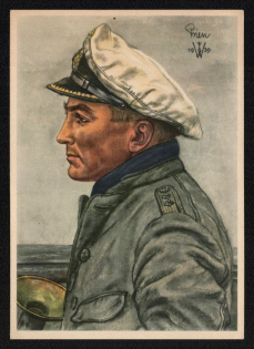 1940 'Lieutenant Prien, Leader of One of the Most Successful Submarines, the Winner of Scapa Flow', Propaganda Postcard, Third Reich Nazi Germany