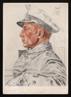 'Captain Lieutenant Shoe Species, Which Was the First to Sank an English Big Combat Ship', Propaganda Postcard, Third Reich Nazi Germany