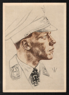 'Major Wick Commodore of a Fighter Squadron', Propaganda Postcard, Third Reich Nazi Germany