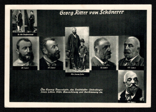 1942 'Georg Ritter Von Schonerer. The Gnarled-Titanous, Which, Which, Which is Due to a Fine Life, Pledged Admiration and Recognition', Propaganda Postcard, Third Reich Nazi Germany