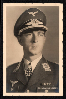 'Lieutenant Colonel Molders', Propaganda Postcard, Third Reich Nazi Germany