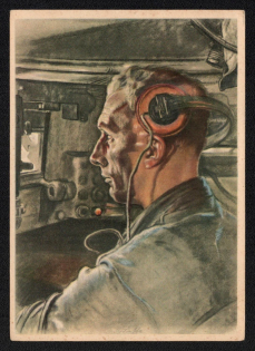 1940 'The Tank Driver is the Example of Selfless Fidelity', Propaganda Postcard, Third Reich Nazi Germany