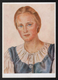 'East Prussian Farmer's Daughter', Propaganda Postcard, Third Reich Nazi Germany
