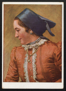'Young Peasant Woman from Glogon (Southern Slavia) in Festive Costume', Propaganda Postcard, Third Reich Nazi Germany