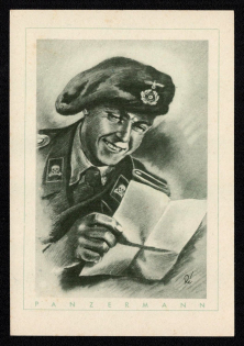 'Panzermann', Propaganda Postcard, Third Reich Nazi Germany