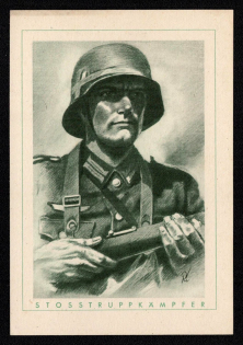 'Stoss Trup Pmkunter', Propaganda Postcard, Third Reich Nazi Germany