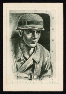 'Springer Parachute', Propaganda Postcard, Third Reich Nazi Germany
