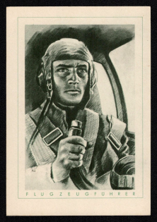 'Airplane Fuhrer', Propaganda Postcard, Third Reich Nazi Germany