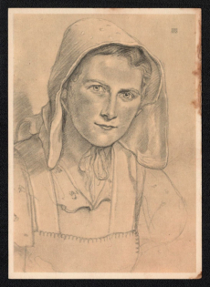 'Bauern Daughter from Lower Saxony', Propaganda Postcard, Third Reich Nazi Germany