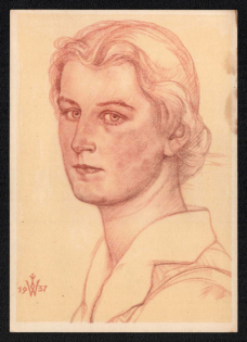 1937 'Wurttemberg Brewery Daughter from Willrich Des Eblen Eternal Reich', Propaganda Postcard, Third Reich Nazi Germany